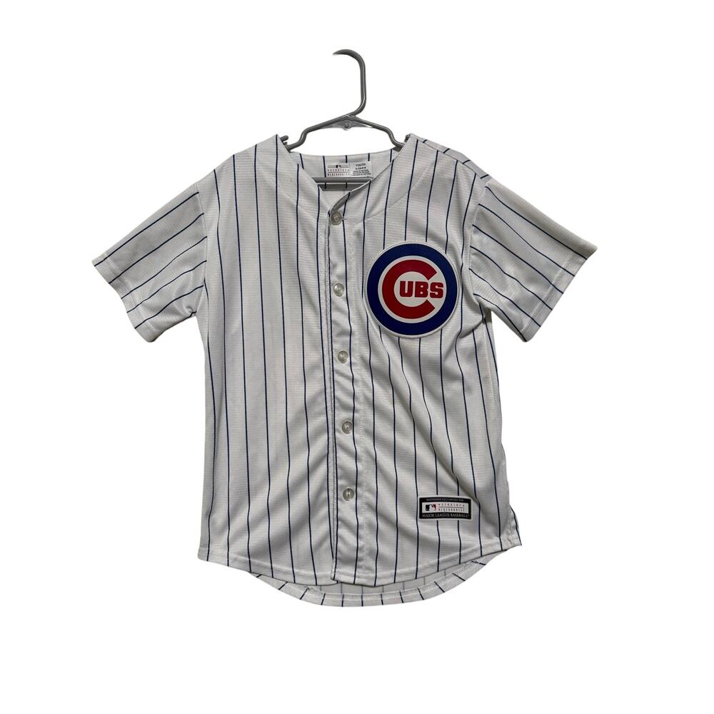 MLB Chicago Cubs Jersey Youth Small 8 Murphy 3 Embroidered White Pinstripe